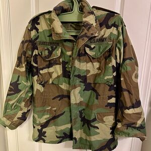 USGI M-65 Field Jacket Small Regular Woodland Camo BDU Cold Weather Army Coat